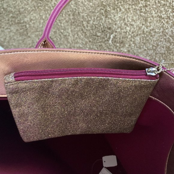 BATH BODY WORKS Faux Leather Rose Gold LIMITED EDITION BAG TOTE PURSE + Mini Set - Picture 6 of 10